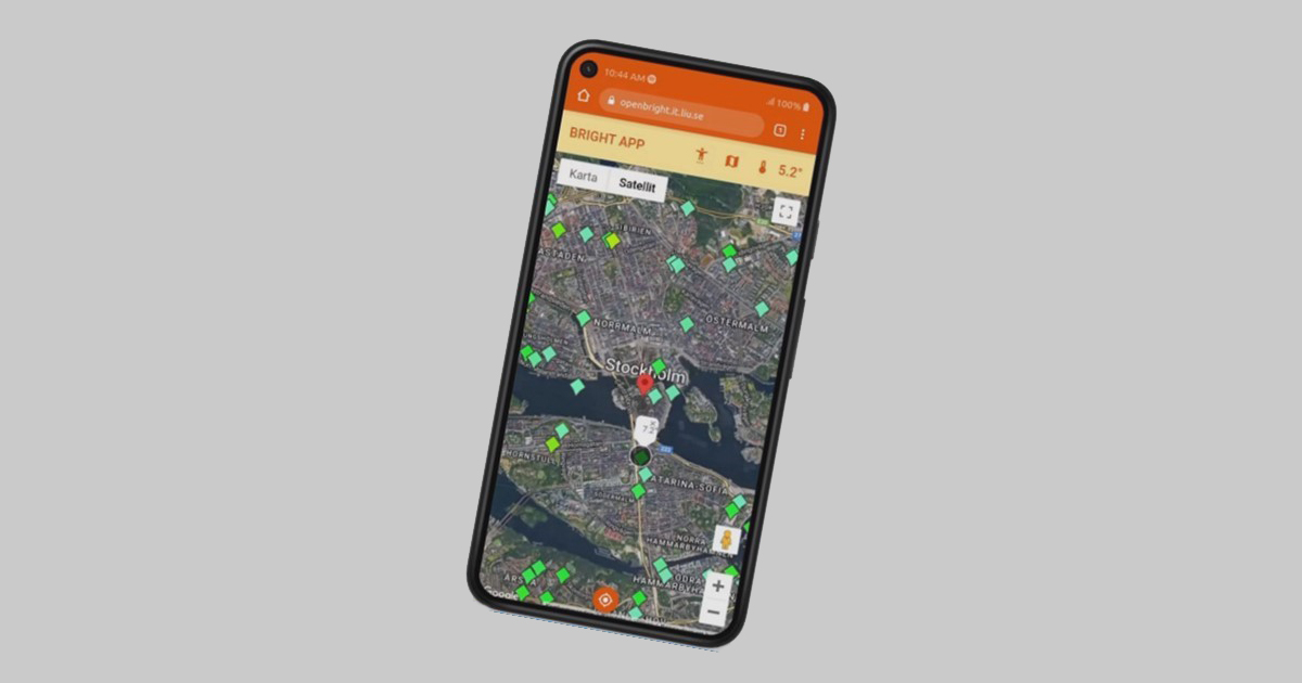 Mobiltelefon med kartvy