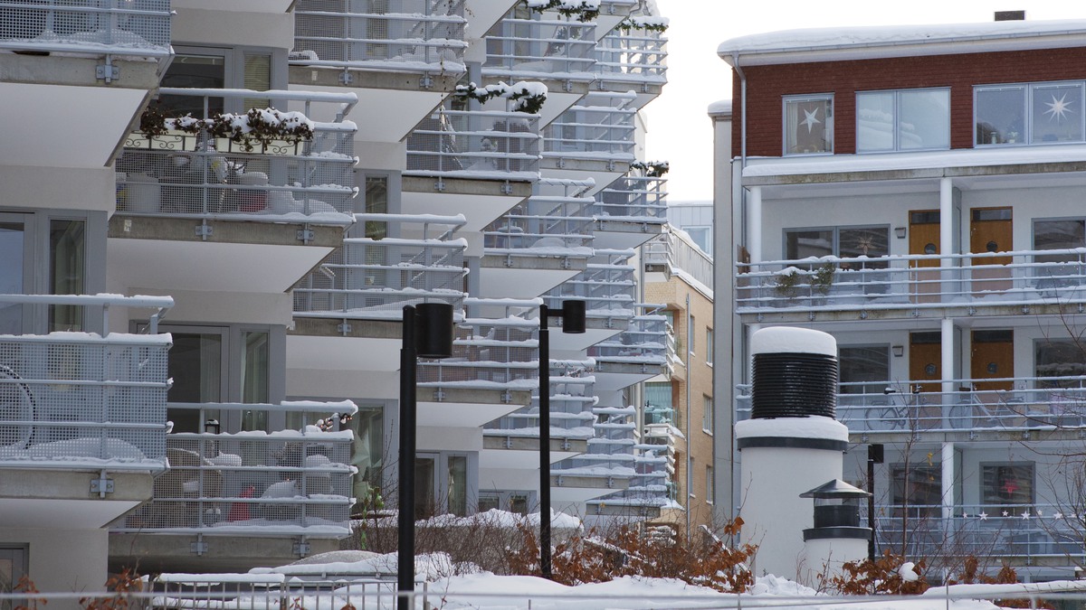 Snöiga balkonger