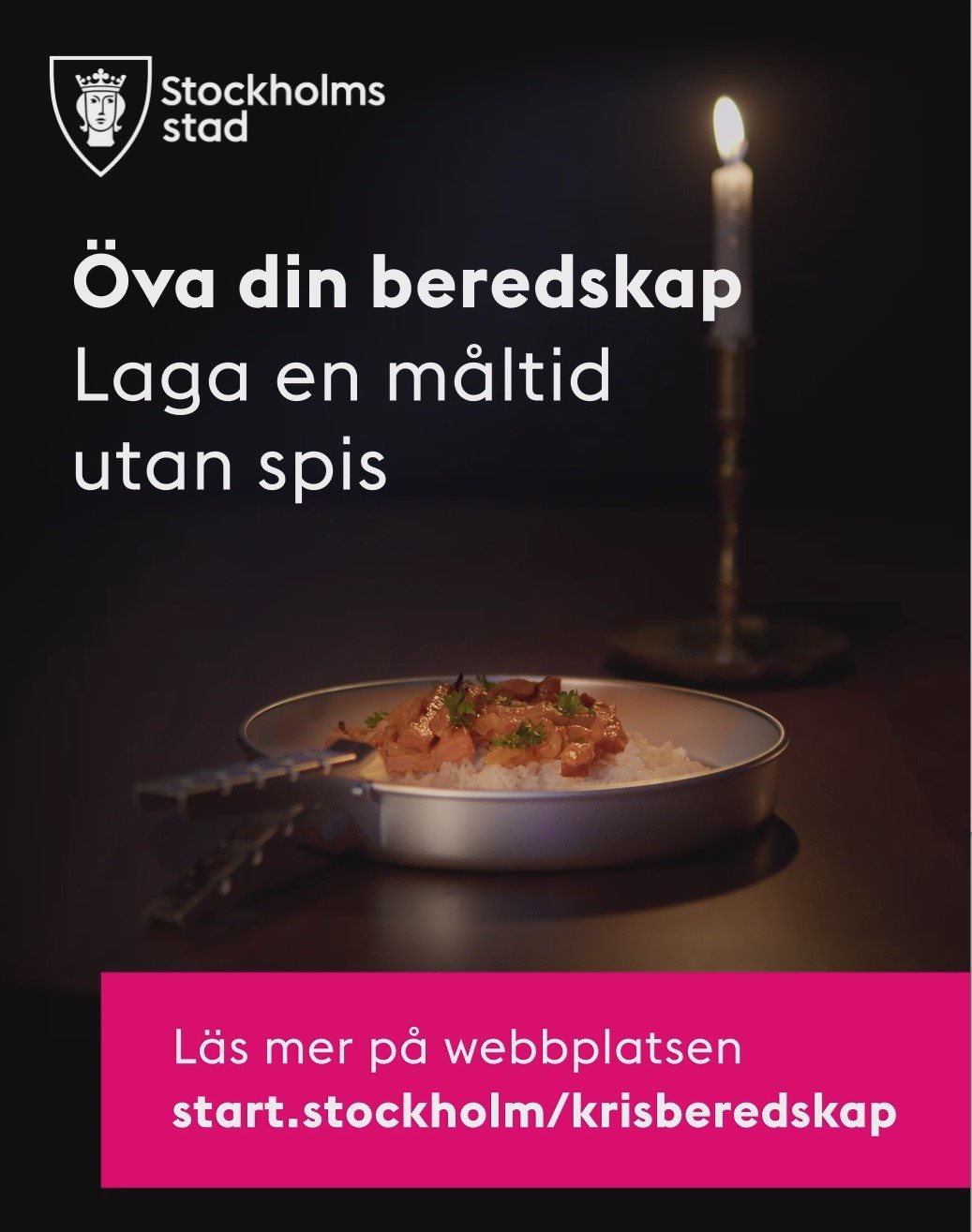 Stormköksstekpanna i stearinljussken