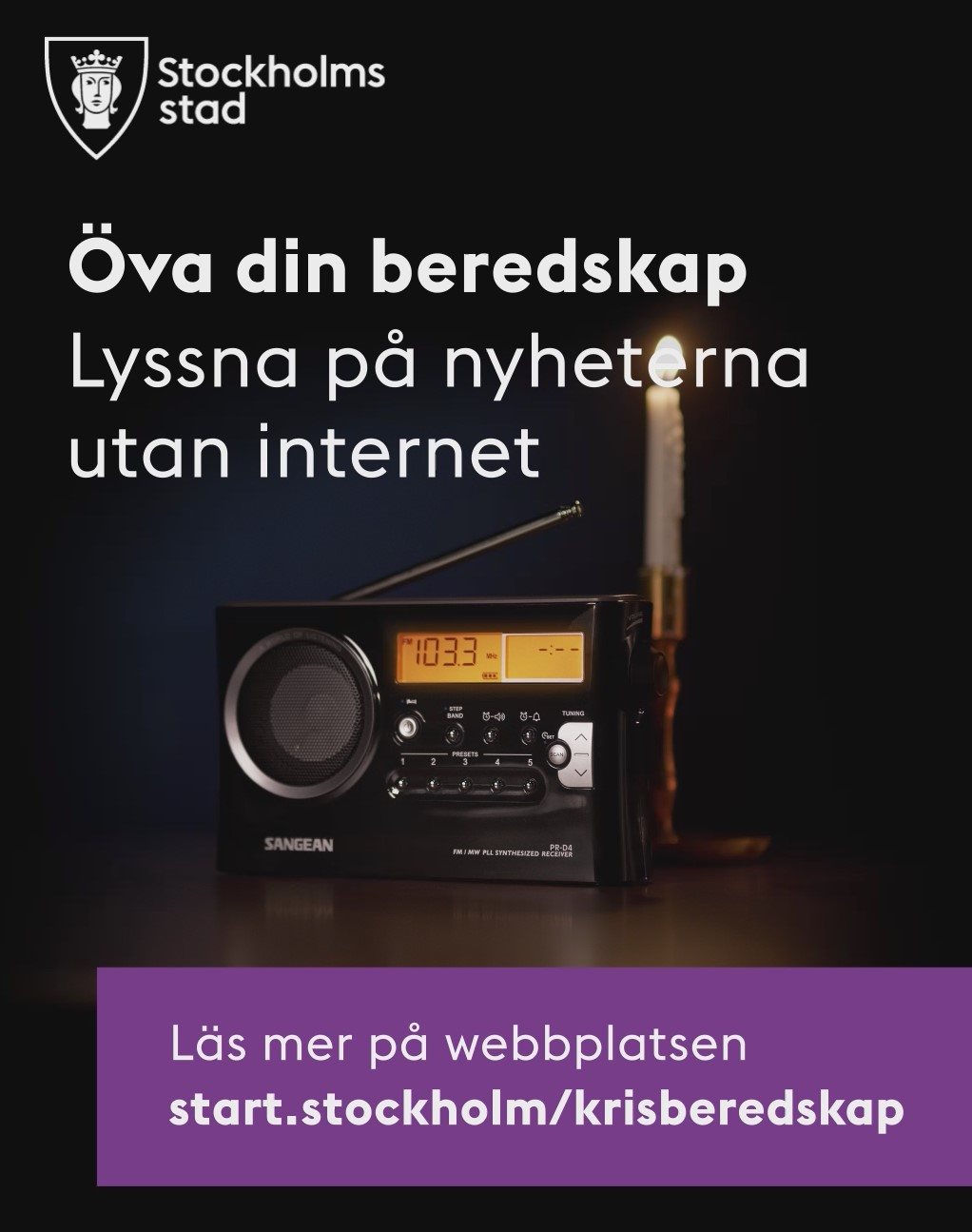 Radioapparat i stearinsljussken