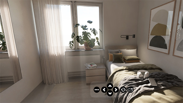 VR-bild sovrum
